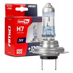 Amio – Σετ Λαμπτήρες Αλογόνου H7 24V 70W LumiTec LIMITED +120% PX26d για Φορτηγά & Λεωφορεία, προσφέρει διευρυμένη δέσμη και κορυφαία ορατότητα – 2 Τεμ. (04952/AM)
