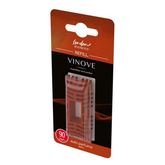 Amio – Ανταλλακτικό Αρωματικό Αυτοκινήτου Vinove London River Wood, προσφέρει ζεστό άρωμα ξύλου, καφέ και μέλιτος με διάρκεια έως 90 ημέρες – 1 Τεμ. (V11058/V11-15/AM)