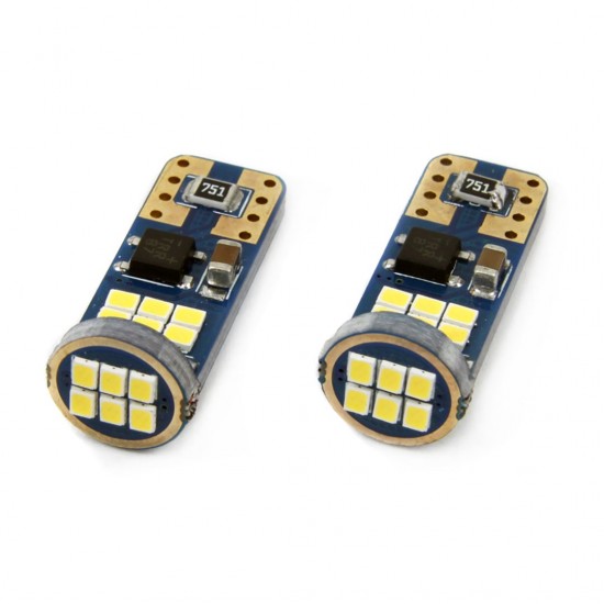 T10 W5W 12/24V 2,2W LED 18xSMD2016  CAN-BUS ULTRA BRIGHT ΛΕΥΚΟ 5600K 10x25mm 2ΤΕΜ. T10 W5W 12/24V 2,2W LED 18xSMD2016  CAN-BUS ULTRA BRIGHT ΛΕΥΚΟ 5600K 10x25mm 2ΤΕΜ.