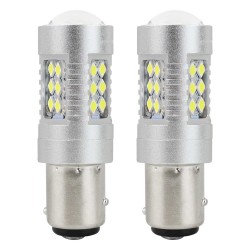P21/5W BA15d 12/24V 24xSMD 3030 6.000K LED CAN-BUS 15SMD 2835 AMIO -2 ΤΕΜ. P21/5W BA15d 12/24V 24xSMD 3030 6.000K LED CAN-BUS 15SMD 2835 AMIO -2 ΤΕΜ.