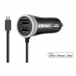 ΦΟΡΤΙΣΤΗΣ ΑΝΑΠΤΗΡΑ 12V 2,4A ΜΕ 2 ΘΥΡΕΣ USB + 1 LIGHTNING USB ΜΕ ΚΑΛΩΔΙΟ AMiO – 1 ΤΕΜ. ΦΟΡΤΙΣΤΗΣ ΑΝΑΠΤΗΡΑ 12V 2,4A ΜΕ 2 ΘΥΡΕΣ USB + 1 LIGHTNING USB ΜΕ ΚΑΛΩΔΙΟ AMiO – 1 ΤΕΜ.
