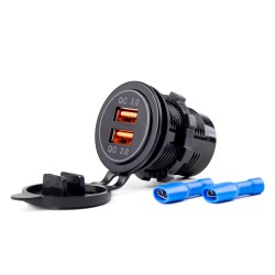 ΠΡΙΖΑ ΦΟΡΤΙΣΗΣ ΜΕ 2 ΘΥΡΕΣ USB 12/24V 3.0A Φ37mmX51mm QUICK CHARGE 12/24V MOD-05 ΠΡΙΖΑ ΦΟΡΤΙΣΗΣ ΜΕ 2 ΘΥΡΕΣ USB 12/24V 3.0A Φ37mmX51mm QUICK CHARGE 12/24V MOD-05