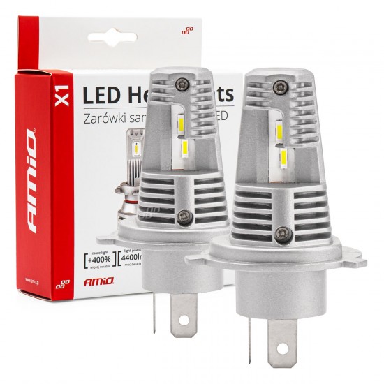 ΛΑΜΠΕΣ LED H4 10-16V 40W 6.500K 4400lm  (ΨΥΚΤΡΑ) X1 AMIO - 2ΤΕΜ. ΛΑΜΠΕΣ LED H4 10-16V 40W 6.500K 4400lm  (ΨΥΚΤΡΑ) X1 AMIO - 2ΤΕΜ.