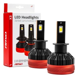 ΛΑΜΠΕΣ LED H3 10-16V 90W 6.500K 9900lm CAN BUS (ME ΑΝΕΜΙΣΤΗΡΑΚΙ) X3 SERIES AMIO - 2ΤΕΜ. ΛΑΜΠΕΣ LED H3 10-16V 90W 6.500K 9900lm CAN BUS (ME ΑΝΕΜΙΣΤΗΡΑΚΙ) X3 SERIES AMIO - 2ΤΕΜ.