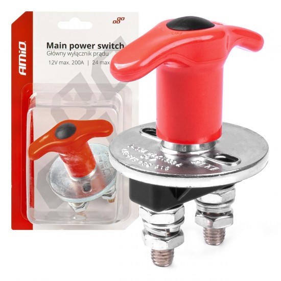 ΚΕΝΤΡΙΚΟΣ ΔΙΑΚΟΠΤΗΣ ΜΠΑΤΑΡΙΑΣ ΓΕΝΙΚΟΥ ΡΕΥΑΜΤΟΣ 12/24V 200A (KILLER SWITCH) ΑΜΙΟ - 1 ΤΕΜ.