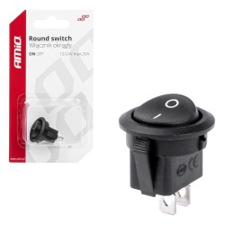 ΔΙΑΚΟΠΤΗΣ ON/OFF 2 ΕΠΑΦΩΝ 12V 20A  ΣΤΡΟΓΓΥΛΟΣ Φ20mm ΜΑΥΡΟΣ AMIO - 1 τεμ. ΔΙΑΚΟΠΤΗΣ ON/OFF 2 ΕΠΑΦΩΝ 12V 20A  ΣΤΡΟΓΓΥΛΟΣ Φ20mm ΜΑΥΡΟΣ AMIO - 1 τεμ.
