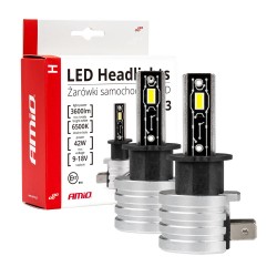 ΛΑΜΠΕΣ LED H3 H-SERIES 9>18V 42W 6500K 3600lm +200% CSP LED  AMiO - 2 TEM. ΛΑΜΠΕΣ LED H3 H-SERIES 9>18V 42W 6500K 3600lm +200% CSP LED  AMiO - 2 TEM.