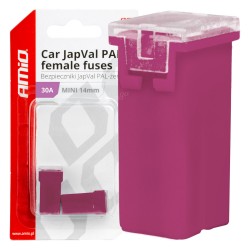 ΑΣΦΑΛΕΙΕΣ JapVal PAL ΜΙΝΙ 14mm ΘΗΛΥΚΕΣ 30A ΣΕ ΜΩΒ ΧΡΩΜΑ AMIO - 2 Τεμ. ΑΣΦΑΛΕΙΕΣ JapVal PAL ΜΙΝΙ 14mm ΘΗΛΥΚΕΣ 30A ΣΕ ΜΩΒ ΧΡΩΜΑ AMIO - 2 Τεμ.