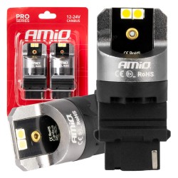 ΛΑΜΠΕΣ P27W 12/24V 6.000K 4SMD LED CAN-BUS ΛΕΥΚΑ PRO SERIES AMIO - 2 ΤΕΜ. ΛΑΜΠΕΣ P27W 12/24V 6.000K 4SMD LED CAN-BUS ΛΕΥΚΑ PRO SERIES AMIO - 2 ΤΕΜ.
