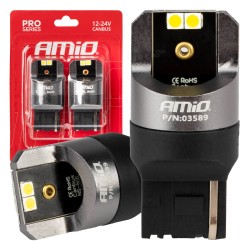 ΛΑΜΠΕΣ W21W 12/24V 6.000K 4SMD LED CAN-BUS ΛΕΥΚΑ PRO SERIES AMIO - 2 ΤΕΜ. ΛΑΜΠΕΣ W21W 12/24V 6.000K 4SMD LED CAN-BUS ΛΕΥΚΑ PRO SERIES AMIO - 2 ΤΕΜ.