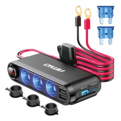 ΒΟΛΤΟΜΕΤΡΟ ΜΕ 3 ΥΠΟΔΟΧΕΣ ΦΙΣ ΑΝΑΠΤΗΡΑ 3xUSB-C+USB-C12/24V 300W 5V/3AQC AMIO - 1 Τεμ. ΒΟΛΤΟΜΕΤΡΟ ΜΕ 3 ΥΠΟΔΟΧΕΣ ΦΙΣ ΑΝΑΠΤΗΡΑ 3xUSB-C+USB-C12/24V 300W 5V/3AQC AMIO - 1 Τεμ.