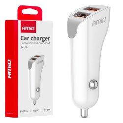 ΦΟΡΤΙΣΤΗΣ ΑΝΑΠΤΗΡΑ 12/24V ΜΕ 2 ΘΥΡΕΣ 2xUSB 10.5W 5V/2.1A ΛΕΥΚΟ AMIO - 1 Τεμ. ΦΟΡΤΙΣΤΗΣ ΑΝΑΠΤΗΡΑ 12/24V ΜΕ 2 ΘΥΡΕΣ 2xUSB 10.5W 5V/2.1A ΛΕΥΚΟ AMIO - 1 Τεμ.