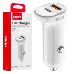 ΦΟΡΤΙΣΤΗΣ ΑΝΑΠΤΗΡΑ 12/24V ΜΕ 2 ΘΥΡΕΣ USB-C+USB 20W 5V/3AQC ΤΑΧΕΙΑΣ ΦΟΡΤΙΣΗΣ ΛΕΥΚΟΣ  AMIO - 1 Τεμ. ΦΟΡΤΙΣΤΗΣ ΑΝΑΠΤΗΡΑ 12/24V ΜΕ 2 ΘΥΡΕΣ USB-C+USB 20W 5V/3AQC ΤΑΧΕΙΑΣ ΦΟΡΤΙΣΗΣ ΛΕΥΚΟΣ  AMIO - 1 Τεμ.