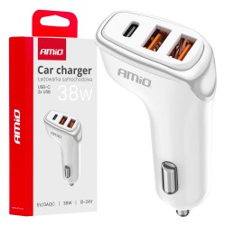 ΦΟΡΤΙΣΤΗΣ ΑΝΑΠΤΗΡΑ 12/24V ΜΕ 3 ΘΥΡΕΣ USB-C+2xUSB 38W 5V/3AQC ΤΑΧΕΙΑΣ ΦΟΡΤΙΣΗΣ ΛΕΥΚΟΣ AMIO - 1 Τεμ. ΦΟΡΤΙΣΤΗΣ ΑΝΑΠΤΗΡΑ 12/24V ΜΕ 3 ΘΥΡΕΣ USB-C+2xUSB 38W 5V/3AQC ΤΑΧΕΙΑΣ ΦΟΡΤΙΣΗΣ ΛΕΥΚΟΣ AMIO - 1 Τεμ.