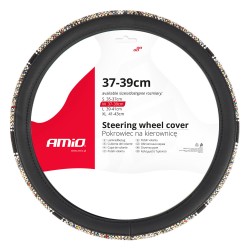 ΚΑΛΥΜΜΑ ΤΙΜΟΝΙΟΥ SWC-59 (M) 37>39cm ΜΑΥΡΟ ΜΕ ΣΧΕΔΙΟ ΠΟΛΥΧΡΩΜΗ ΨΑΘΑ AMIO - 1 ΤΕΜ.