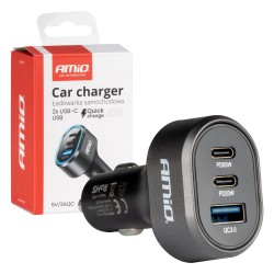 ΦΟΡΤΙΣΤΗΣ ΑΝΑΠΤΗΡΑ ΜΕ 3 ΘΥΡΕΣ 2xUSB-C 65W/20W+USB-A QUICK CHARGE 3.0 ΜΑΥΡΟ AMIO - 1 Τεμ. ΦΟΡΤΙΣΤΗΣ ΑΝΑΠΤΗΡΑ ΜΕ 3 ΘΥΡΕΣ 2xUSB-C 65W/20W+USB-A QUICK CHARGE 3.0 ΜΑΥΡΟ AMIO - 1 Τεμ.