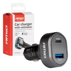 ΦΟΡΤΙΣΤΗΣ ΑΝΑΠΤΗΡΑ ΜΕ 2 ΘΥΡΕΣ USB-C+USB-A QUICK CHARGE 3.0 30W ΜΕ ΒΟΛΤΟΜΕΤΡΟ ΜΑΥΡΟ AMIO - 1 Τεμ. ΦΟΡΤΙΣΤΗΣ ΑΝΑΠΤΗΡΑ ΜΕ 2 ΘΥΡΕΣ USB-C+USB-A QUICK CHARGE 3.0 30W ΜΕ ΒΟΛΤΟΜΕΤΡΟ ΜΑΥΡΟ AMIO - 1 Τεμ.