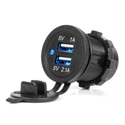ΠΡΙΖΑ ΜΕ 2 ΘΥΡΕΣ USB ΚΑΙ ΚΑΠΑΚΙ ΜΑΥΡΗ 12/24V 3.1A ΑΔΙΑΒΡΟΧΗ ΜΕ ΜΠΛΕ LED ΦΩΣ ΕΝΔΕΙΞΗΣ  AMIO - 1 ΤΕΜ. ΠΡΙΖΑ ΜΕ 2 ΘΥΡΕΣ USB ΚΑΙ ΚΑΠΑΚΙ ΜΑΥΡΗ 12/24V 3.1A ΑΔΙΑΒΡΟΧΗ ΜΕ ΜΠΛΕ LED ΦΩΣ ΕΝΔΕΙΞΗΣ  AMIO - 1 ΤΕΜ.