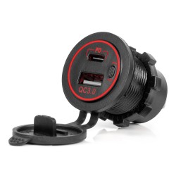 ΠΡΙΖΑ ΜΕ 2 ΘΥΡΕΣ USB ΚΑΙ ΚΑΠΑΚΙ 12/24V QUICK CHARGE 3.0 ΑΔΙΑΒΡΟΧΗ ΜΕ ΚΟΚΚΙΝΟ LED ΦΩΣ ΜΑΥΡΗ ΑΜΙΟ - 1 τεμ. ΠΡΙΖΑ ΜΕ 2 ΘΥΡΕΣ USB ΚΑΙ ΚΑΠΑΚΙ 12/24V QUICK CHARGE 3.0 ΑΔΙΑΒΡΟΧΗ ΜΕ ΚΟΚΚΙΝΟ LED ΦΩΣ ΜΑΥΡΗ ΑΜΙΟ - 1 τεμ.