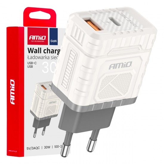 ΦΟΡΤΙΣΤΗΣ ΜΕ ΟΙΚΙΑΚΗ ΠΡΙΖΑ ΜΕ 2 ΘΥΡΕΣ USB-A+USB-C 30W 100-240V ΛΕΥΚΟ AMIO - 1 Τεμ. ΦΟΡΤΙΣΤΗΣ ΜΕ ΟΙΚΙΑΚΗ ΠΡΙΖΑ ΜΕ 2 ΘΥΡΕΣ USB-A+USB-C 30W 100-240V ΛΕΥΚΟ AMIO - 1 Τεμ.