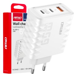 ΦΟΡΤΙΣΤΗΣ ΜΕ ΟΙΚΙΑΚΗ ΠΡΙΖΑ ΜΕ 3 ΘΥΡΕΣ 2xUSB-C+USB-A 65W 100-240V ΛΕΥΚΟ AMIO - 1 Τεμ. ΦΟΡΤΙΣΤΗΣ ΜΕ ΟΙΚΙΑΚΗ ΠΡΙΖΑ ΜΕ 3 ΘΥΡΕΣ 2xUSB-C+USB-A 65W 100-240V ΛΕΥΚΟ AMIO - 1 Τεμ.