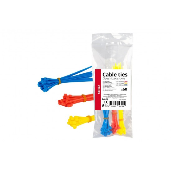 ΔΕΜΑΤΙΚΑ/ΔΕΤΙΚΑ ΚΑΛΩΔΙΩΝ TIE WRAP(ΤΑΙΡΑΠ) 2.5x100mm/2.5x150mm/3.6x100mm (ΔΙΑΦΟΡΑ ΧΡΩΜΑΤΑ)ΣΕΤ ΑΜΙΟ - 60 ΤΕΜ.