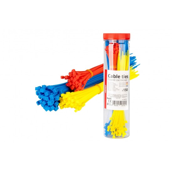 ΔΕΜΑΤΙΚΑ/ΔΕΤΙΚΑ ΚΑΛΩΔΙΩΝ TIE WRAP(ΤΑΙΡΑΠ) 2.5x100mm/2.5x150mm/3.6x200mm ΣΕ ΔΙΑΦΟΡΑ ΧΡΩΜΑΤΑ ΣΕΤ ΑΜΙΟ - 150 ΤΕΜ.