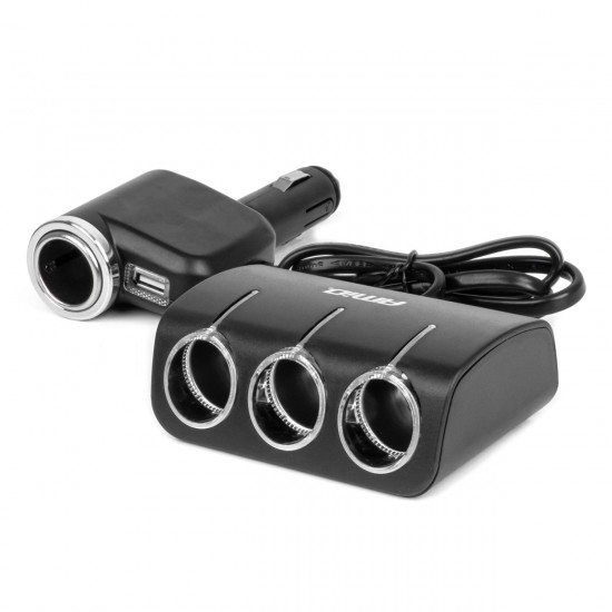 ΑΝΤΑΠΤΟΡΑΣ ΑΝΑΠΤΗΡΑ 12/24V 120W ΜΑΥΡΟΣ/3 ΘΕΣΕΙΣ/1xUSB-A/ΜΕ ΥΠΟΔΟΧΗ ΑΝΑΠΤΗΡΑ ΑΥΤΟΚΙΝΗΤΟΥ/ΚΑΛΩΔΙΟ 80cm AMIO - 1 Τεμ. ΑΝΤΑΠΤΟΡΑΣ ΑΝΑΠΤΗΡΑ 12/24V 120W ΜΑΥΡΟΣ/3 ΘΕΣΕΙΣ/1xUSB-A/ΜΕ ΥΠΟΔΟΧΗ ΑΝΑΠΤΗΡΑ ΑΥΤΟΚΙΝΗΤΟΥ/ΚΑΛΩΔΙΟ 80cm AMIO - 1 Τεμ.