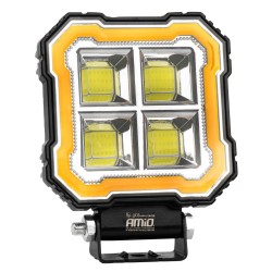Amio - Προβολέας Εργασίας LED AWL84 FLOOD 48W 4800lm 6500K με σταθερή Κίτρινη LED μπάρα – 9–36V - 1 τεμ. (04428/AM)