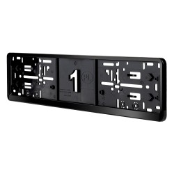 Amio - Πλαίσιο Πινακίδας Αυτοκινήτου 520x114mm Μαύρο Γυαλιστερό Piano Black για Εμπρός και Πίσω Πινακίδα - 1 τεμ. (04779/AM)