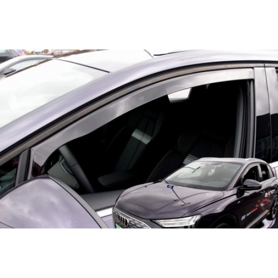 ΑΝΕΜΟΘΡΑΥΣΤΕΣ ΓΙΑ AUDI Q4 E-TRON 5D 2021+  ΑΥΤΟΚΙΝΗΤΟΥ ΑΠΟ ΕΥΚΑΜΠΤΟ ΦΙΜΕ ΠΛΑΣΤΙΚΟ HEKO - 2 ΤΕΜ.