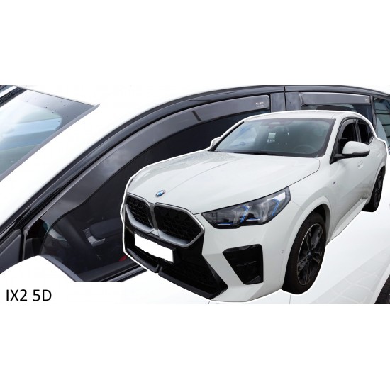 Heko - Ανεμοθραύστες για BMW IX2 5 Doors 2023+ Σετ Αυτοκινήτου Απο Εύκαμπτο Φιμέ Πλαστικό - 4 τεμ. (ΑΝΕΜ.SET11011-1)
