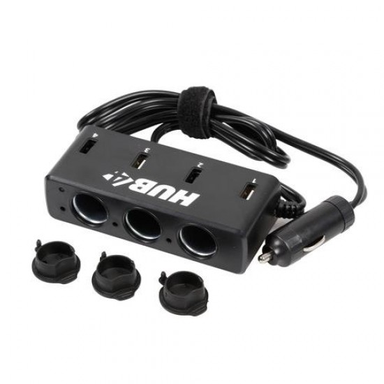 Αντάπτορας Αναπτήρα Τριπλός με 4 USB 12/24V με καλώδιο 85cm Αντάπτορας Αναπτήρα Τριπλός με 4 USB 12/24V με καλώδιο 85cm