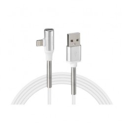 ΚΑΛΩΔΙΟ USB ΦΟΡΤΙΣΗΣ ΚΑΙ ΑΝΤΑΠΤΟΡΑΣ ΑΚΟΥΣΤΙΚΩΝ APPLE (8 PIN) 90 ΜΟΙΡΩΝ IRON SILVER LINE (100 cm) ΚΑΛΩΔΙΟ USB ΦΟΡΤΙΣΗΣ ΚΑΙ ΑΝΤΑΠΤΟΡΑΣ ΑΚΟΥΣΤΙΚΩΝ APPLE (8 PIN) 90 ΜΟΙΡΩΝ IRON SILVER LINE (100 cm)
