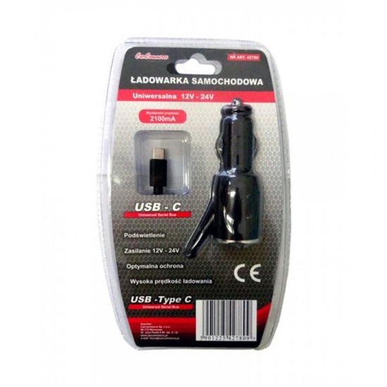 ΦΟΡΤΙΣΤΗΣ ΑΝΑΠΤΗΡΑ 12/24V - 2100 mA ΜΕ USB TYPE C ΦΟΡΤΙΣΤΗΣ ΑΝΑΠΤΗΡΑ 12/24V - 2100 mA ΜΕ USB TYPE C