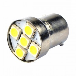 Λάμπα Ba15s (R10W /P21W) 5xSMD 5050 12V Λευκή 2τεμ Λάμπα Ba15s (R10W /P21W) 5xSMD 5050 12V Λευκή 2τεμ