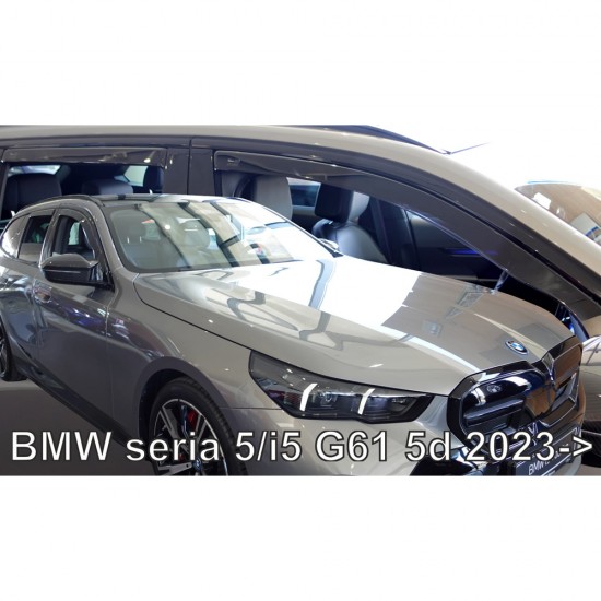 ΑΝΕΜΟΘΡΑΥΣΤΕΣ ΓΙΑ BMW ΣΕΙΡΑ 5 / I5 G61 5D TOURING 2023+ ΣΕΤ ΑΥΤΟΚΙΝΗΤΟΥ ΑΠΟ ΕΥΚΑΜΠΤΟ ΦΙΜΕ ΠΛΑΣΤΙΚΟ HEKO - 4 ΤΕΜ.