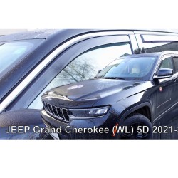 ΑΝΕΜΟΘΡΑΥΣΤΕΣ ΓΙΑ JEEP GRAND CHEROKEE WL 5D 2021+ ΣΕΤ ΑΥΤΟΚΙΝΗΤΟΥ ΑΠΟ ΕΥΚΑΜΠΤΟ ΦΙΜΕ ΠΛΑΣΤΙΚΟ HEKO - 4 ΤΕΜ.