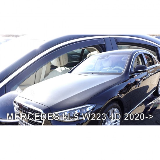 ΑΝΕΜΟΘΡΑΥΣΤΕΣ ΓΙΑ MERCEDES S-KLAS W223 4D 2020+ ΣΕΤ ΑΥΤΟΚΙΝΗΤΟΥ ΑΠΟ ΕΥΚΑΜΠΤΟ ΦΙΜΕ ΠΛΑΣΤΙΚΟ HEKO - 4 ΤΕΜ.