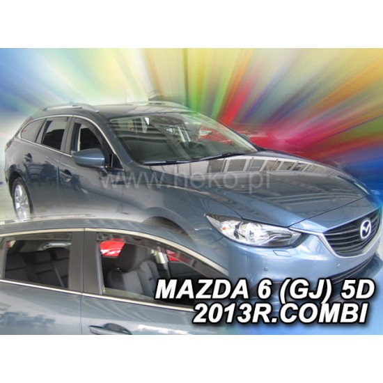 ΑΝΕΜΟΘΡΑΥΣΤΕΣ ΓΙΑ MAZDA 6 GJ 5D COMBI 08/2013+ ΣΕΤ ΑΥΤΟΚΙΝΗΤΟΥ ΑΠΟ ΕΥΚΑΜΠΤΟ ΦΙΜΕ ΠΛΑΣΤΙΚΟ HEKO - 4 ΤΕΜ.