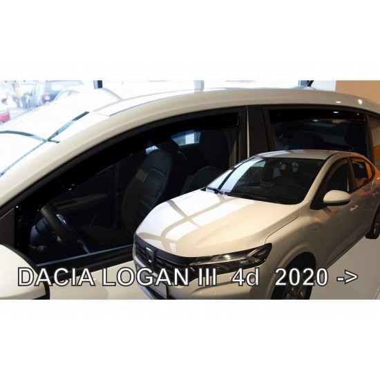 ΑΝΕΜΟΘΡΑΥΣΤΕΣ ΓΙΑ DACIA LOGAN 4D SEDAN 2020+  ΣΕΤ ΑΥΤΟΚΙΝΗΤΟΥ ΑΠΟ ΕΥΚΑΜΠΤΟ ΦΙΜΕ ΠΛΑΣΤΙΚΟ HEKO - 4 ΤΕΜ.