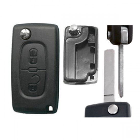 ΑΝΤΑΛΛΑΚΤΙΚΟ ΚΛΕΙΔΙ ΓΙΑ PEUGEOT 307/ PARTNER ΑΝΤΑΛΛΑΚΤΙΚΟ ΚΛΕΙΔΙ ΜΕ ΚΑΛΥΜΜΑ 2 ΚΟΥΜΠΙΩΝ/ΛΑΜΑ VA2 (ΧΩΡΙΣ ΥΠΟΣΤΗΡΙΞΗ ΜΠΑΤΑΡΙΑΣ) ΧΩΡΙΣ ΚΛΕΙΔΙ DGA - 1 ΤΕΜ.