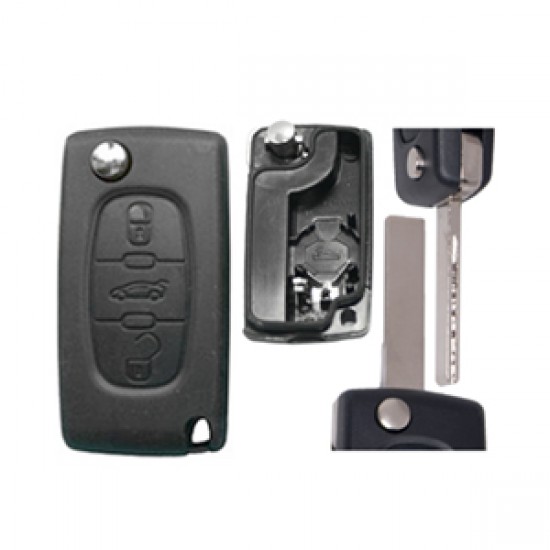 ΑΝΤΑΛΛΑΚΤΙΚΟ ΚΛΕΙΔΙ ΓΙΑ PEUGEOT ΑΝΑΔΙΠΛΟΥΜΕΝΟ ΑΝΤΑΛΛΑΚΤΙΚΟ ΚΛΕΙΔΙ ΜΕ ΚΑΛΥΜΜΑ 3 ΚΟΥΜΠΙΩΝ/ ΛΑΜΑ HU83 (ΜΕ ΥΠΟΣΤΗΡΙΞΗ ΜΠΑΤΑΡΙΑΣ) ΧΩΡΙΣ ΚΛΕΙΔΙ DGA - 1 ΤΕΜ.