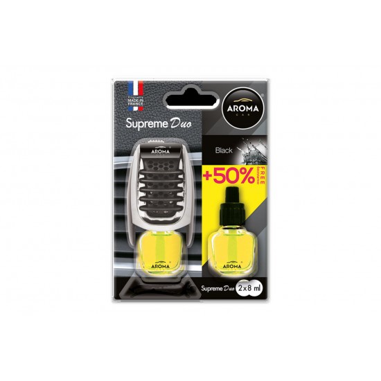 AMiO - Αρωματικό Αεραγωγού Αυτοκινήτου Aroma Supreme Duo Black Αεραγωγού με Ρύθμιση Έντασης (+50% Περιεχόμενο) - 1 Τεμ. (A92259/AM)