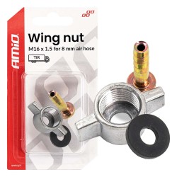 Amio – Παξιμάδι Πεταλούδα M16x1.5 για Σωλήνα Αέρα Φ8mm για Σταθερή Σύνδεση & Εύκολη Τοποθέτηση – 1 Τεμ. (04499/AM)