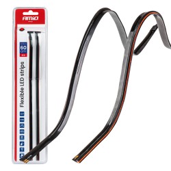 Amio – Ταινία LED COB 12V Κόκκινη 2x30cm Flexible Πλαϊνού Φωτισμού για Σήμανση & Δυναμικό Φως – Σετ 2 Τεμ. (04576/AM)