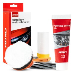 Amio – Kit Ξεθαμπώματος Φαναριών με Αλοιφαδόρο Χειρός Heavy Duty για Ασφαλή Εγκατάσταση & Καθημερινή Χρήση – 1 Κιτ (04793/AM)