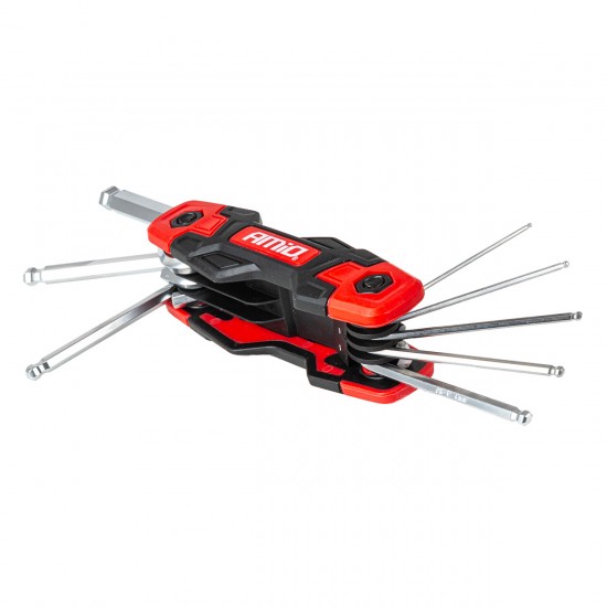 Amio – Πτυσσόμενα Κλειδιά Allen Imbus CR-V 1.5-8mm Πολυεργαλείο Heavy Duty για Σταθερή Εφαρμογή στη Βίδα & Καθημερινή Χρήση – 1 Τεμ. (04788/AM)