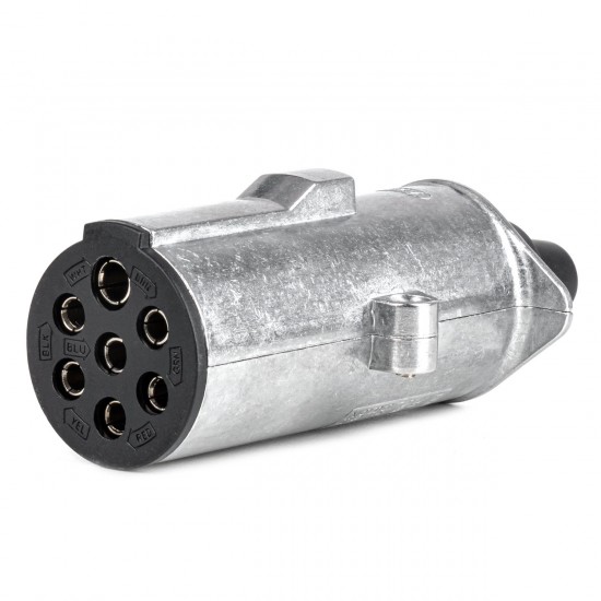 Amio – Πρίζα Κοτσαδόρου 24V 7PIN Type N Αλουμινίου Heavy Duty για Ασφαλή Σύνδεση & Καθημερινή Χρήση – 1 Τεμ. (04790/AM)