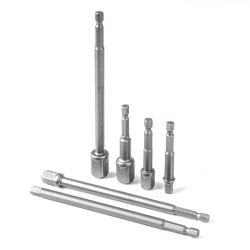 Amio – Προσαρμογείς HEX 1/4" σε Καρυδάκια 1/4" 3/8" 1/2" Heavy Duty για Σταθερή Τοποθέτηση & Καθημερινή Χρήση – Σετ 6 Τεμ. (04781/AM)
